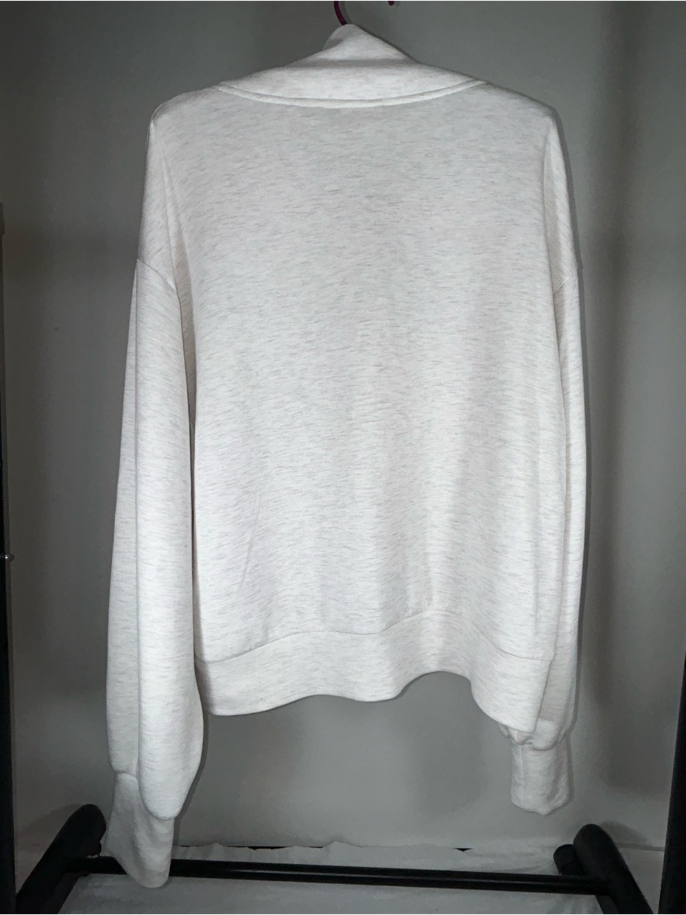 Varley Davidson 1/2 Zip Pullover DoubleSoft Sweatshirt in Ivory Marl Size XL - Picture 10 of 10